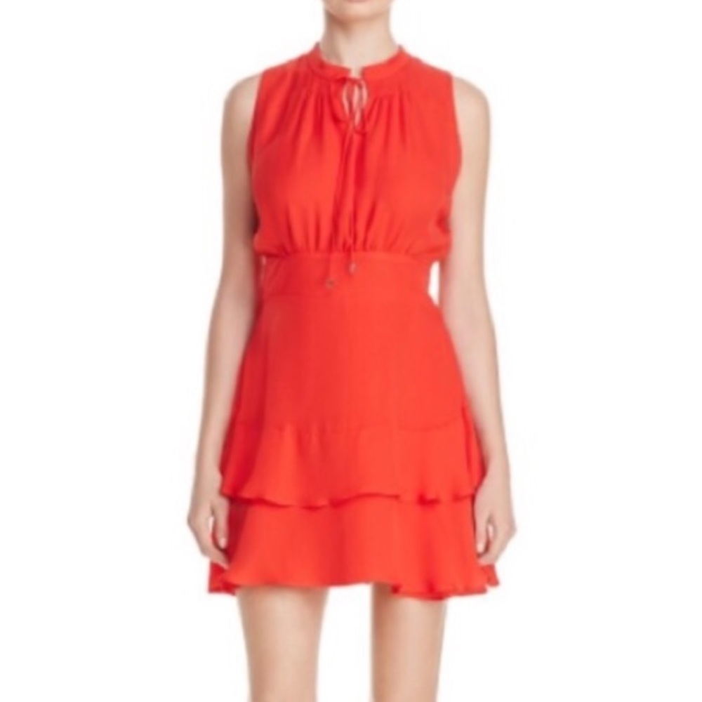 NEW Parker Red Silk Dress Size Large